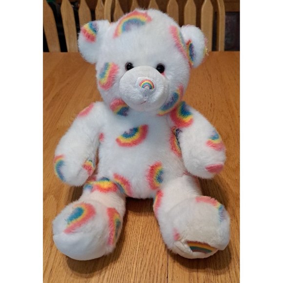 Toys Rare White Rainbow Bear Build A Bear Summer Season Of Hugs